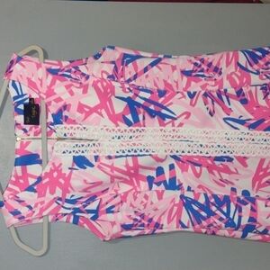 Just Taylor pink and blue , white dress size 8 Barbiecore